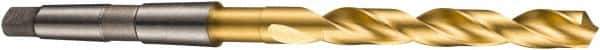 DORMER - 17mm, 2MT 118° Point High Speed Steel Taper Shank Drill Bit - TiN Finish, 125mm Flute Length, 223mm OAL, Spiral Flute, Series A530 - Eagle Tool & Supply