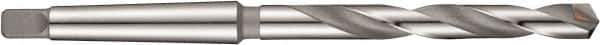 DORMER - 10.5mm, 1MT 118° Point Carbide-Tipped Taper Shank Drill Bit - Bright/Oxide Finish, 87mm Flute Length, 168mm OAL, Spiral Flute, Series A166 - Eagle Tool & Supply