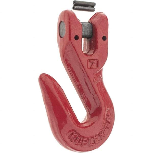 Value Collection - 9/32" Chain Diam, 100 Chain Grade Clevis Hook - 4,300 Lb Capacity, 11/16" ID, 13/32" Pin Diam, 3/8" Hook Throat, 2-1/8" OAL - Eagle Tool & Supply