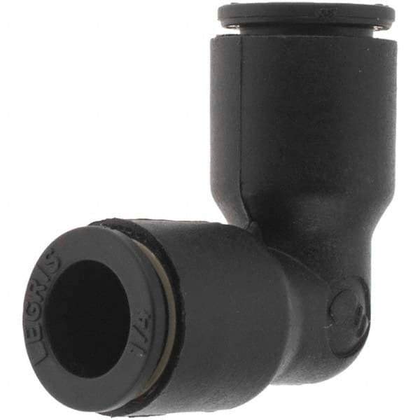 Parker - 1/4" Outside Diam, 1/4 Thread, Push-to-Connect Union Elbow - Eagle Tool & Supply