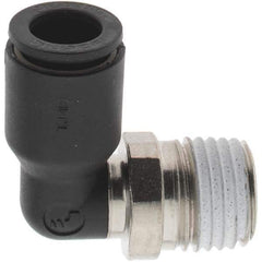Parker - 5/16" Outside Diam, 1/4 NPT, Nylon Push-to-Connect Tube Male Elbow - 290 Max psi - Eagle Tool & Supply