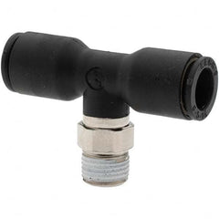 Parker - 5/16" Outside Diam, 1/8 NPT, Nylon Push-to-Connect Tube Male Branch Tee - Eagle Tool & Supply