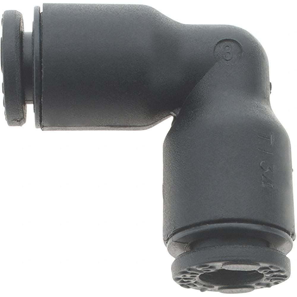 Parker - 5/32" Outside Diam, Nylon Push-to-Connect Tube Union Elbow - 290 Max psi - Eagle Tool & Supply