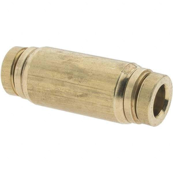 Parker - 1/4" Outside Diam, Brass Push-to-Connect Tube Union - Tube to Tube Connection, Nitrile O-Ring - Eagle Tool & Supply