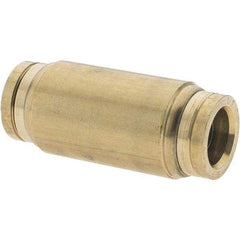 Parker - 1/2" Outside Diam, Brass Push-to-Connect Tube Union - Tube to Tube Connection, Nitrile O-Ring - Eagle Tool & Supply