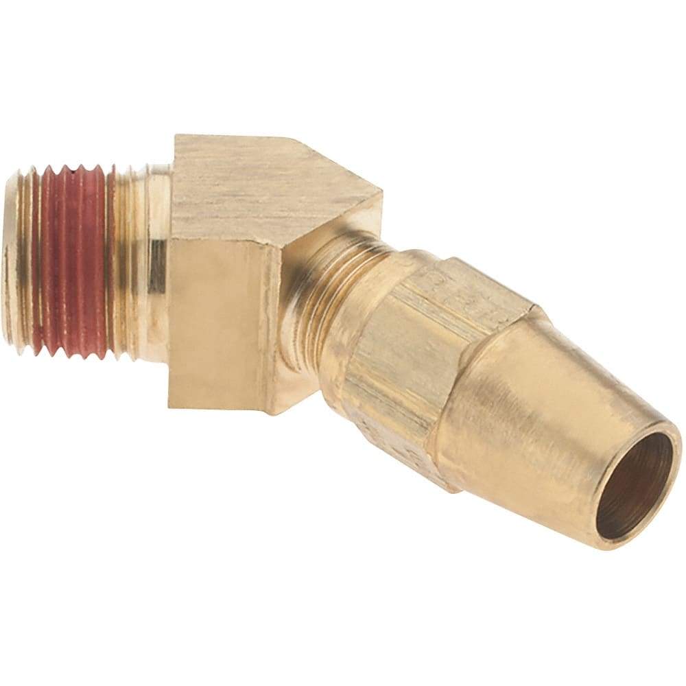 Parker - 3/8" OD, Brass Male 45° Elbow - 400 Max Working psi, - Eagle Tool & Supply