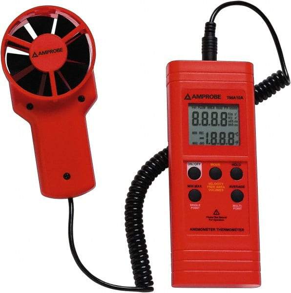 Amprobe - 0.4 to 25 m/Sec Air Anemometer - 122°F Max - Eagle Tool & Supply