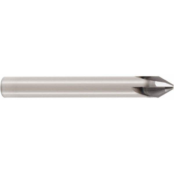 Seco - 4mm Diam 3 Flute Single End Solid Carbide Chamfer Mill - Eagle Tool & Supply