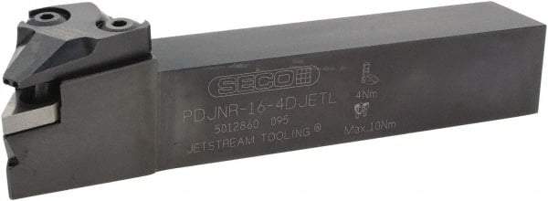 Seco - PDJN, Right Hand Cut, 25.4mm Shank Height x 25.4mm Shank Width, Negative Rake Indexable Turning Toolholder - 152.4mm OAL, DNMG 432 Insert Compatibility, Series Jetstream - Eagle Tool & Supply