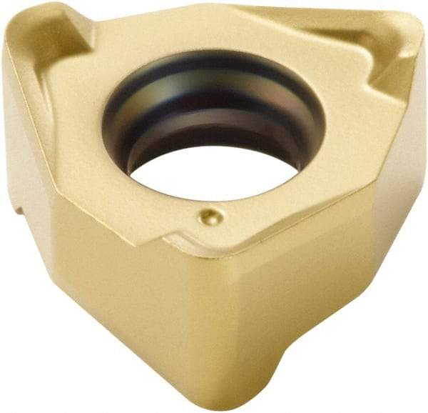 Seco - XNEX040308 M06 Grade F40M Carbide Milling Insert - TiAlN/TiN Finish, 0.1303" Thick, 0.2638" Inscribed Circle, 0.8mm Corner Radius - Eagle Tool & Supply