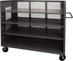 Durham - 2,000 Lb Capacity, 3 Shelf, 3-Sided Steel Truck - 30" Long x 48-1/2" Wide x 56-7/16" High, Phenolic Wheels - Eagle Tool & Supply