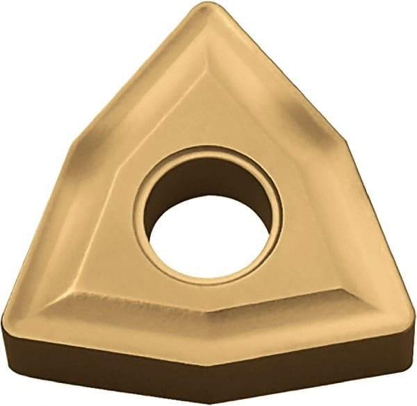 Kyocera - WNMG432 Grade CA510 Carbide Turning Insert - TiCN/Al2O3/TiN Finish, 80° Trigon, 1/2" Inscr Circle, 3/16" Thick, 1/32" Corner Radius - Eagle Tool & Supply