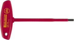 Wiha - 4mm Hex, T-Handle, Insulated Hex Key - 176mm OAL, Chrome Vanadium Molybdenum, Metric System of Measurement - Eagle Tool & Supply