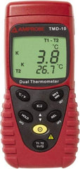 Amprobe - -328 to 2,498°F Temperature Recorder - 5 digit LCD Display, K Thermocouple Sensor, 9V Battery Power - Eagle Tool & Supply