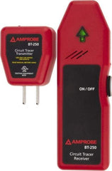 Amprobe - 110 to 110 VAC, Circuit Breaker Finder - 9 Volt, Includes Batteries, Connection Cable, Light Fixture Adapter, Receiver, Socket/Test Lead Adapter with Clips, Transmitter, User Manual - Eagle Tool & Supply