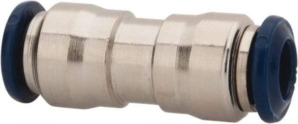 Value Collection - 5/32" Outside Diam, Nickel Plated Brass Push-to-Connect Tube Union - 250 Max psi, Tube to Tube Connection, Buna O-Ring - Eagle Tool & Supply