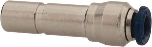 Value Collection - 1/4" Outside Diam, Nickel Plated Brass Push-to-Connect Straight Reducer - 250 Max psi, Tube to Stem Connection, Buna O-Ring - Eagle Tool & Supply