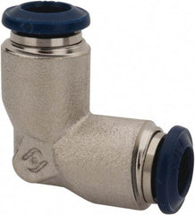 Value Collection - 5/32" Outside Diam, Nickel Plated Brass Push-to-Connect Tube Union Elbow - 250 Max psi, Tube to Tube Connection, Buna O-Ring - Eagle Tool & Supply