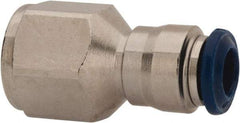 Value Collection - 1/4" Outside Diam, 1/8 NPTF, Nickel Plated Brass Push-to-Connect Tube Female Connector - 250 Max psi, Tube to Female NPT Connection, Buna O-Ring - Eagle Tool & Supply