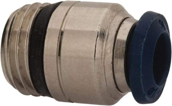 Value Collection - 1/8" Outside Diam, 10-32 Universal, Nickel Plated Brass Push-to-Connect Tube Male Connector - 250 Max psi, Tube to Universal Thread Connection, Buna O-Ring - Eagle Tool & Supply