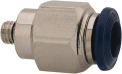 Value Collection - 1/8" Outside Diam, 10-32 Universal, Nickel Plated Brass Push-to-Connect Tube Male Connector - 250 Max psi, Tube to Universal Thread Connection, Buna O-Ring - Eagle Tool & Supply