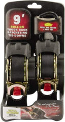 Erickson Manufacturing - 9' Long x 1" Wide, 1,200 Lb Basket Capacity, Polyester Web Sling - Black - Eagle Tool & Supply