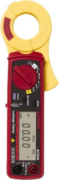 Amprobe - 3033017, CAT II, Digital Average Responding Leakage Clamp Meter with 1.1811" Clamp On Jaws - 400 VAC, 60 AC Amps, Measures Voltage, Current, Leakage Current, Resistance - Eagle Tool & Supply