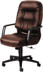 Hon - 46-1/2" High Executive High Back Leather Chair - 26" Wide x 29-3/4" Deep, Leather, Memory Foam Seat, Burgundy - Eagle Tool & Supply