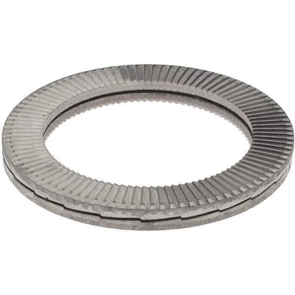 Value Collection - 1", 1.548" OD, Uncoated, Stainless Steel Wedge Lock Washer - Grade 316L, 1.092 to 1.108" ID - Eagle Tool & Supply