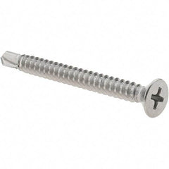 Value Collection - #10, Flat Head, Phillips Drive, 2" OAL, #3 Point, Self Drilling Screw - Grade 410 Stainless Steel - Eagle Tool & Supply