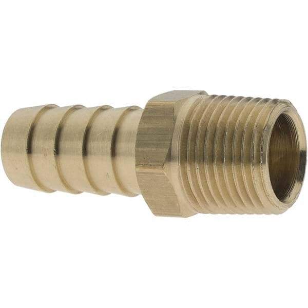 Value Collection - 3/8 MNPTF Thread Barb x MNPTF Adapter - 1/2" ID Hose, Brass - Eagle Tool & Supply