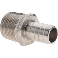 Value Collection - 3/4 MNPT Thread Barb x NPT Hose Insert - 5/8" ID Hose, Stainless Steel - Eagle Tool & Supply