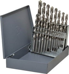 Chicago-Latrobe - 1/16 to 3/8", 118° Point, Bright Finish, High Speed Steel Jobber Length Drill Bit Set - Eagle Tool & Supply