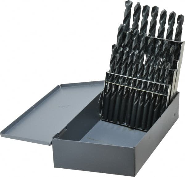 Chicago-Latrobe - 135° Point, Oxide Finish, High Speed Steel Jobber Length Drill Bit Set - Eagle Tool & Supply
