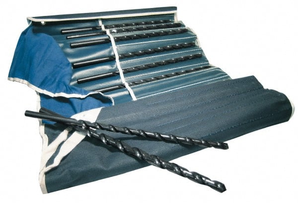 Chicago-Latrobe - 1/8 to 1/2", 118° Point, Oxide Finish, High Speed Steel Taper Length Drill Bit Set - Eagle Tool & Supply