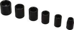 Proto - 6 Piece 1/4" Drive Impact Socket Set - 6 Points, 1/4" to 9/16" Range, Inch Measurement Standard - Eagle Tool & Supply