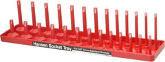 Made in USA - 26 Piece Capacity Deep & Shallow Inch Socket Tray - 3/8" Drive, Red - Eagle Tool & Supply