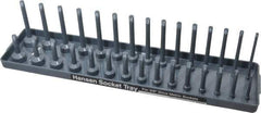 Made in USA - 30 Piece Capacity Deep & Shallow Metric Socket Tray - 3/8" Drive, Gray - Eagle Tool & Supply