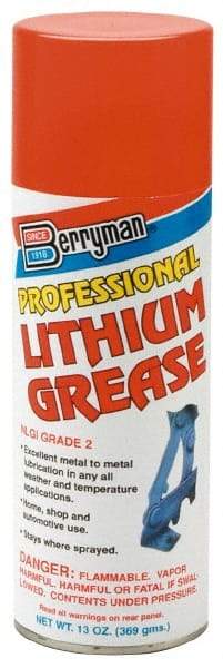 Berryman Products - 11 oz Aerosol Lithium Extreme Pressure Grease - Opaque, Extreme Pressure, 120°F Max Temp, - Eagle Tool & Supply