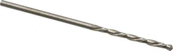 Chicago-Latrobe - #52 118° High Speed Steel Jobber Drill - Bright Finish, Left Hand Cut, Spiral Flute, Straight Shank, 1-7/8" OAL, Standard Point - Eagle Tool & Supply
