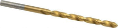 Chicago-Latrobe - #16 135° Cobalt Jobber Drill - TiN Finish, Right Hand Cut, Spiral Flute, Straight Shank, 3-3/8" OAL, Split Point - Eagle Tool & Supply