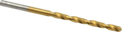 Chicago-Latrobe - #25 135° Cobalt Jobber Drill - TiN Finish, Right Hand Cut, Spiral Flute, Straight Shank, 3" OAL, Split Point - Eagle Tool & Supply