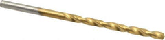 Chicago-Latrobe - #29 135° Cobalt Jobber Drill - TiN Finish, Right Hand Cut, Spiral Flute, Straight Shank, 2-7/8" OAL, Split Point - Eagle Tool & Supply