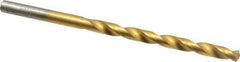 Chicago-Latrobe - 3/16" 135° Cobalt Jobber Drill - TiN Finish, Right Hand Cut, Spiral Flute, Straight Shank, 3-1/2" OAL, Split Point - Eagle Tool & Supply