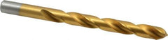 Chicago-Latrobe - 31/64" 135° Cobalt Jobber Drill - TiN Finish, Right Hand Cut, Spiral Flute, Straight Shank, 5-7/8" OAL, Split Point - Eagle Tool & Supply
