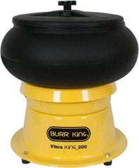 Burr King - 0.66 Cu Ft, 1/5 hp, Vibratory Tumbler - Adjustable Amplitude, Flow Through Drain - Eagle Tool & Supply