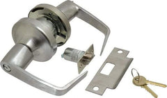 Yale - Light/Medium Duty Entrance Lever Lockset - 2-3/4" Back Set, Key in Lever Cylinder, Satin Chrome Finish - Eagle Tool & Supply