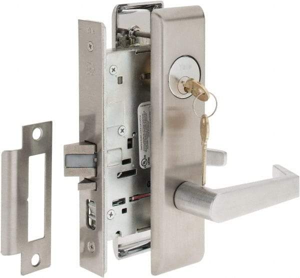 Yale - Extra Heavy Duty Entrance Lever Lockset - 2-3/4" Back Set, Standard Mortise Cylinder, Satin Chrome Finish - Eagle Tool & Supply