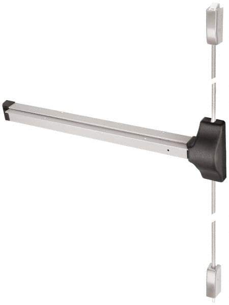 Yale - Fire Rated, Right Hand Field Reversible, Surface Vertical Rod - Aluminum Finish, 30 to 36" Door Width, Grade 1 - Eagle Tool & Supply