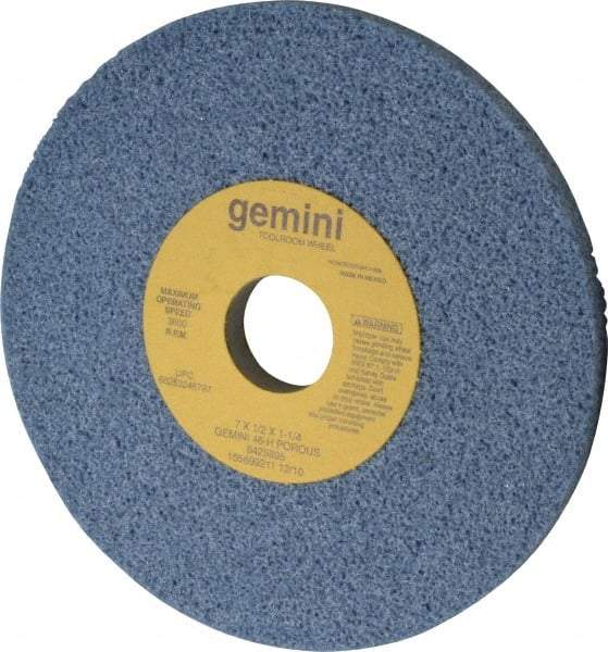 Norton - 7" Diam x 1-1/4" Hole x 1/2" Thick, H Hardness, 46 Grit Surface Grinding Wheel - Aluminum Oxide, Type 1, Coarse Grade, 3,600 Max RPM, No Recess - Eagle Tool & Supply